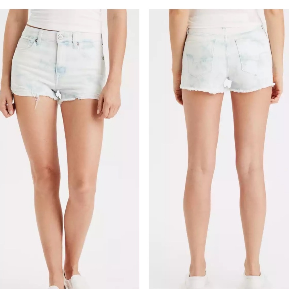 AE Hi-Rise Shortie Jean Shorts 8 Next Level Stretch